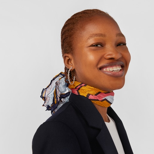 Blue silk TOUS Emmeline Crinkled Scarf