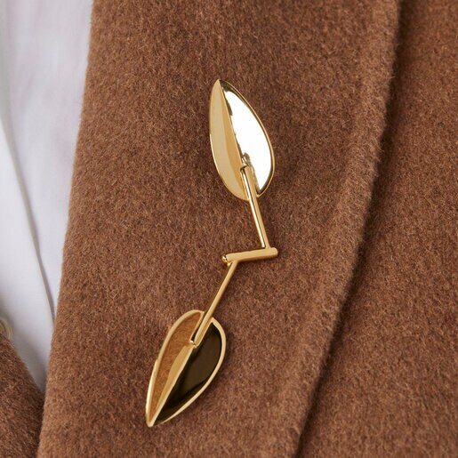 Silver Vermeil Fragile Nature Brooch