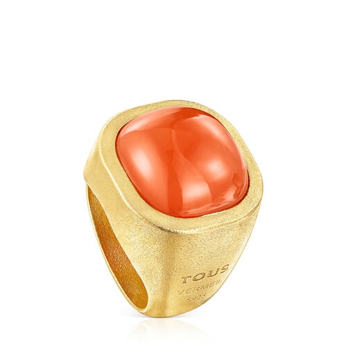 Silver vermeil Nattfall Ring with carnelian | TOUS