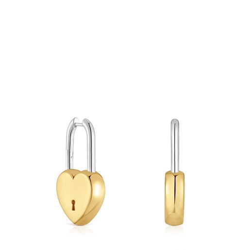 31 mm two-tone heart padlock Hoop earrings TOUS Unlock