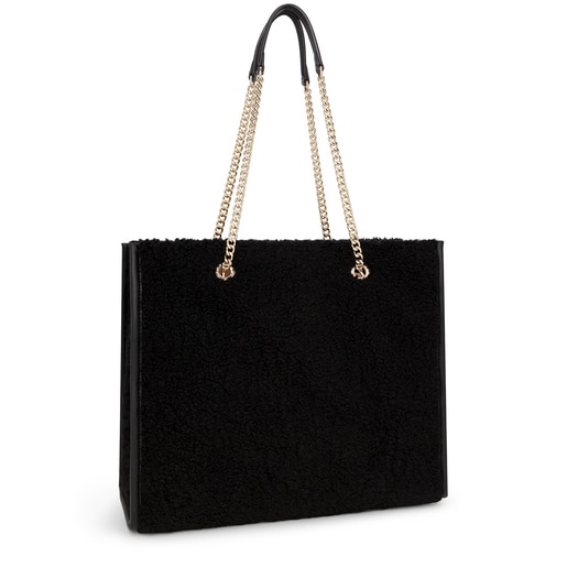 Черная сумка-шоппер Amaya Warm большого размера