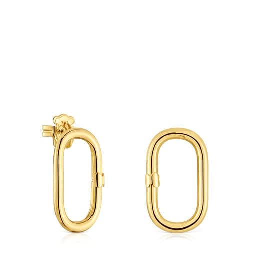 Short Earrings with 18kt gold plating over silver Hold Oval | TOUS