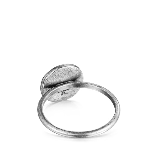 Anillo La XIII de Plata Pavonada con Nácar