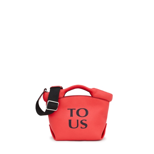 Small coral-colored leather TOUS Balloon Tote bag | TOUS