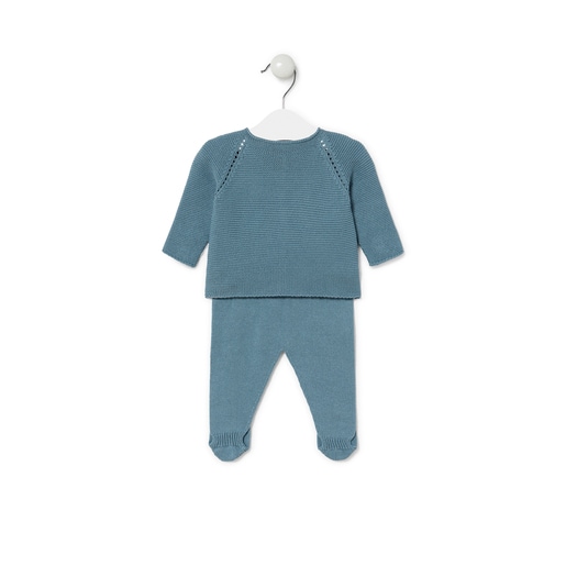 Tricot baby outfit in sky blue