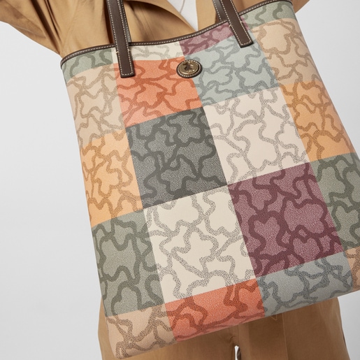 Orange-brown colored Kaos Cuadrados Shopping bag