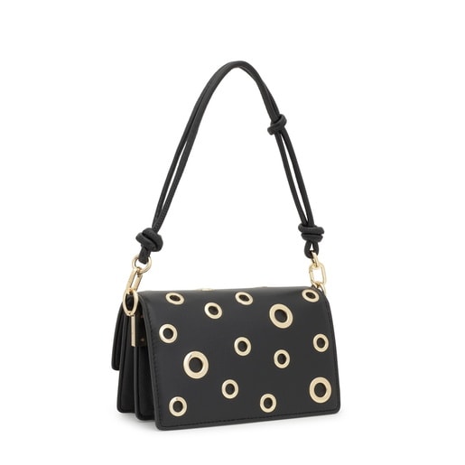 Small black Audree Crossbody bag Eyelets