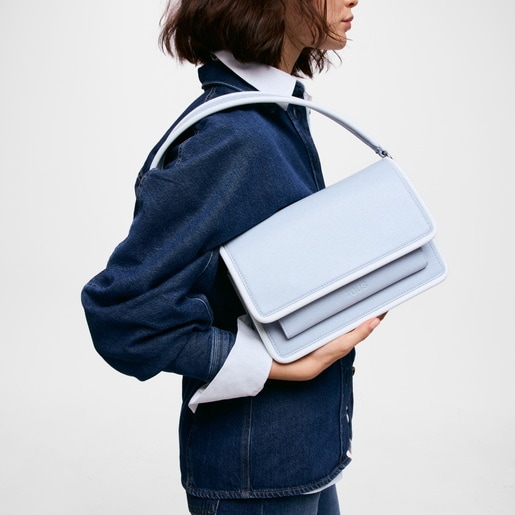 Medium grayish blue Crossbody bag TOUS Audree Pipings