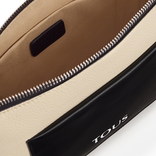 Small beige and black leather TOUS Empire Crossbody bag