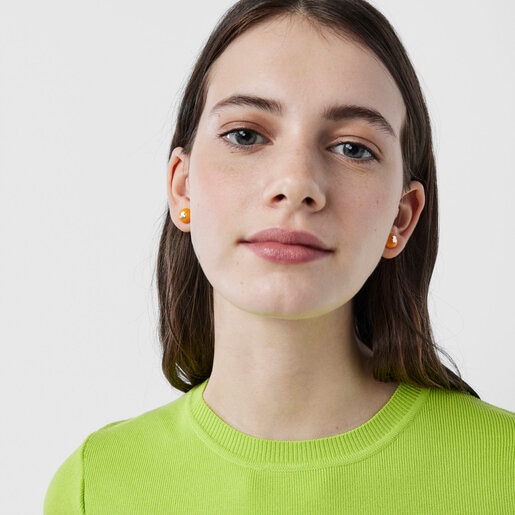 Aros de cristal de Murano naranja TOUS Icon Glass