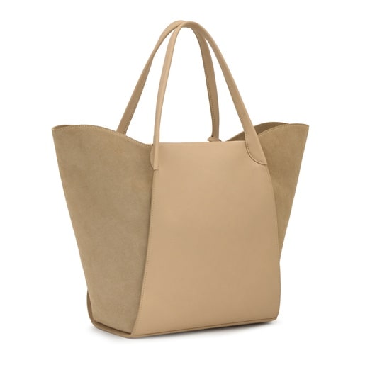 Capazo grande arena de piel TOUS Tulip