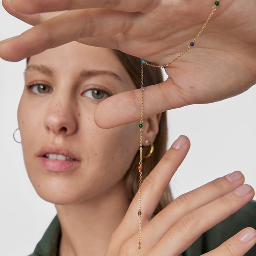 Collar Super Power con baño de oro 18 kt sobre plata con Gemas