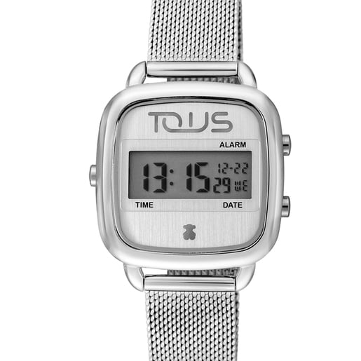 Stalowy zegarek cyfrowy D-Logo