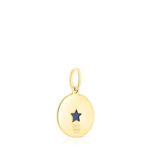 Pendentif médaille Aelita en argent vermeil et sodalite étoile