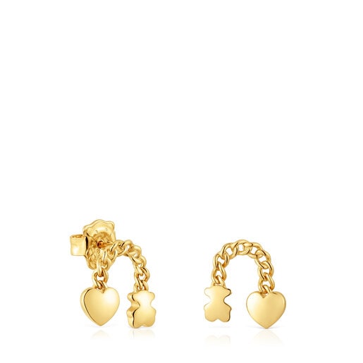 Silver Bold Motif Earrings with a butterfly and bear | TOUS