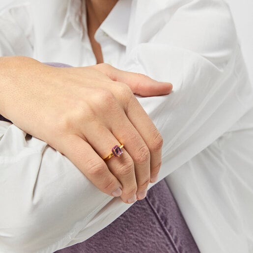Anillo con amatista y esmalte TOUS Vibrant Colors