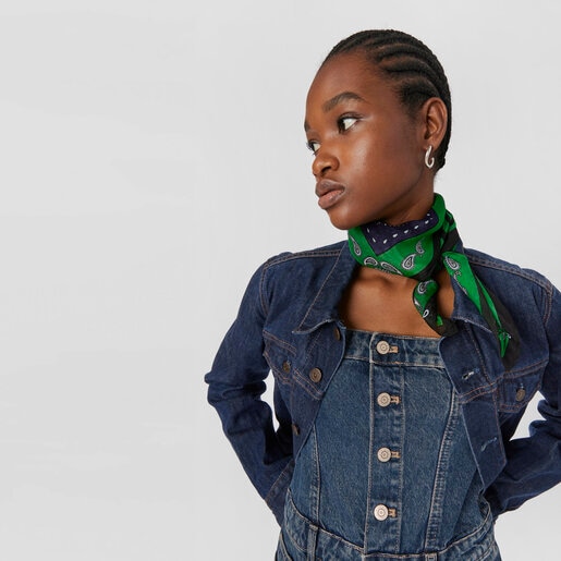 Viscose TOUS Crinkled Scarf with lilac bandana