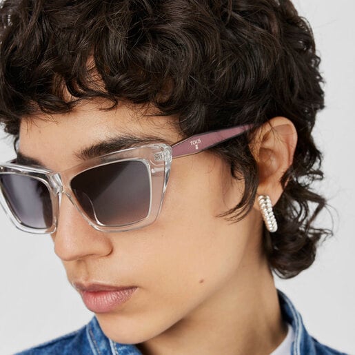 Sonnenbrille Transparent in Pink