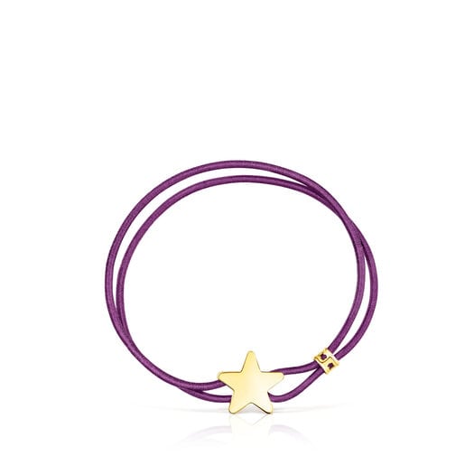 Lilac-colored elastic Sweet Dolls Bracelet with silver vermeil star