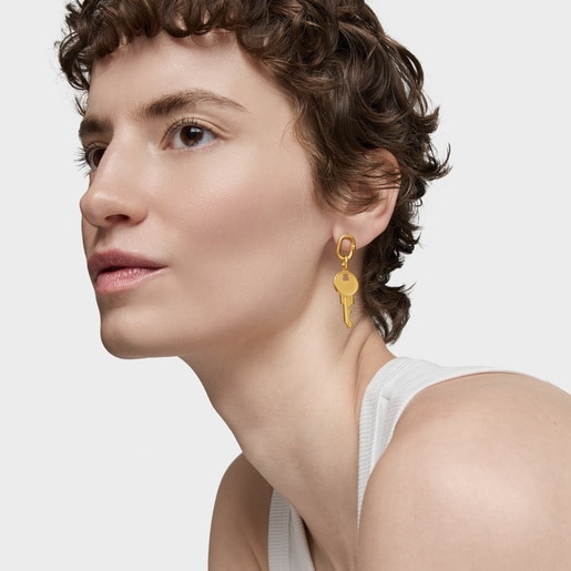 תליון מפתח Medallions מכסף בציפוי זהב 18 קראט