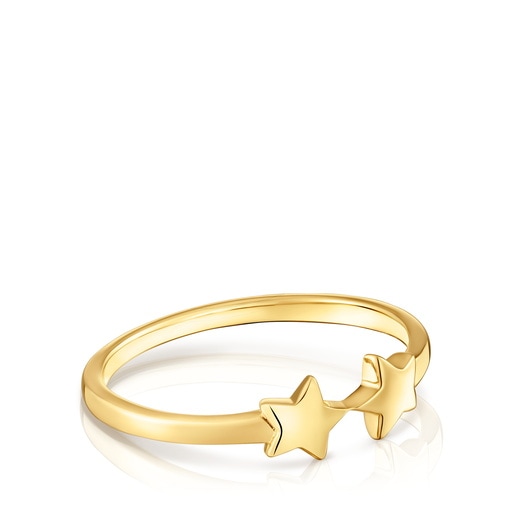 Open Ring with 18kt gold plating over silver and stars TOUS Motifs