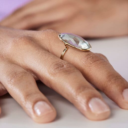 Anillo Luz de oro con prasiolita