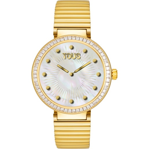 Smartwatch with gold-colored steel bracelet and zirconias TOUS S-CONNECT