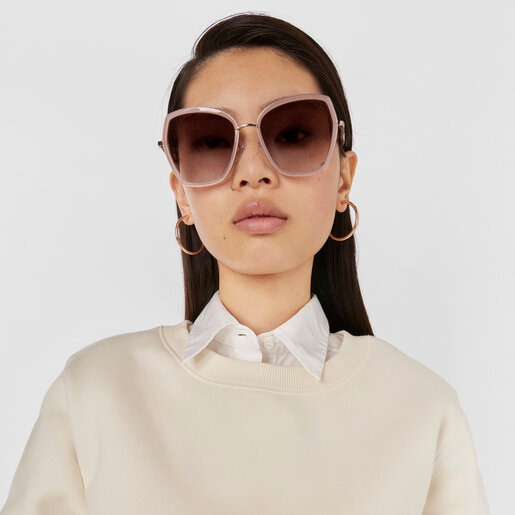 Sonnenbrille Square Mesh in Pink
