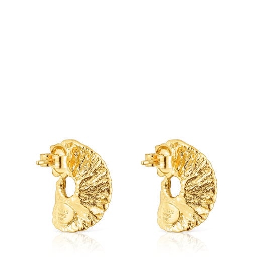 Aretes con baño de oro 18 kt sobre plata Wicker