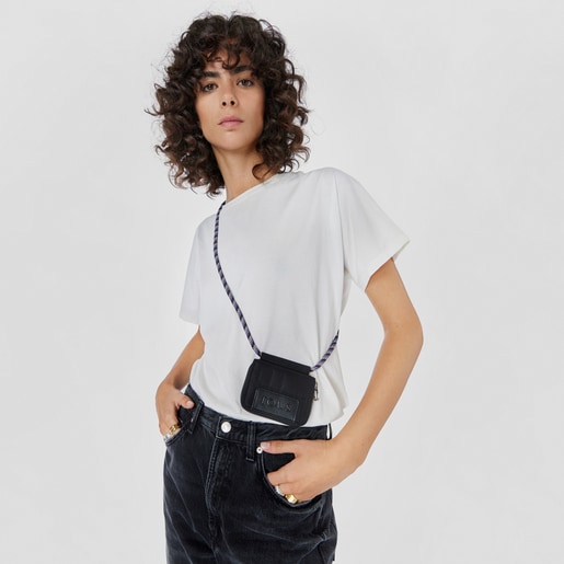 Black TOUS Empire Padded Hanging change purse