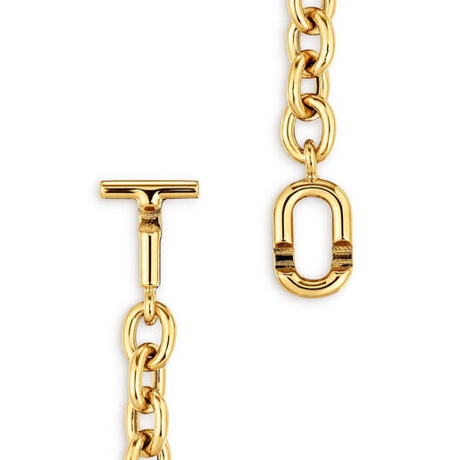 TOUS MANIFESTO chain bracelet with 18 kt gold plating over silver