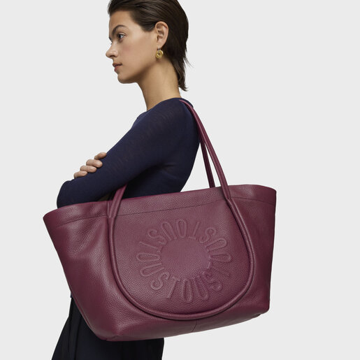 Tote bag grande em pele bordeaux TOUS Miranda