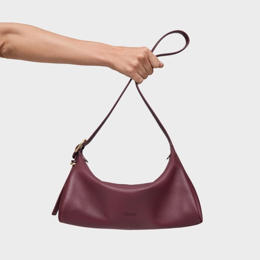 Bandolera de piel burdeos TOUS Fold