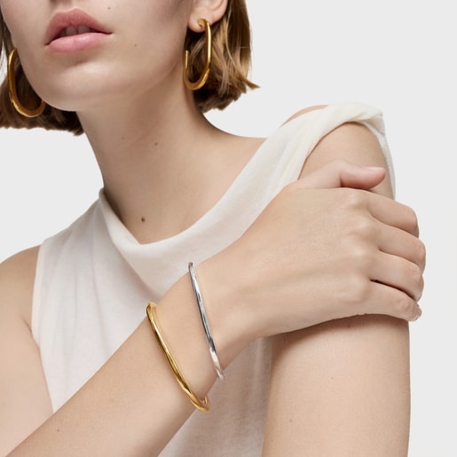 أسورة Line من الفضة المطلية بالذهب عيار 18