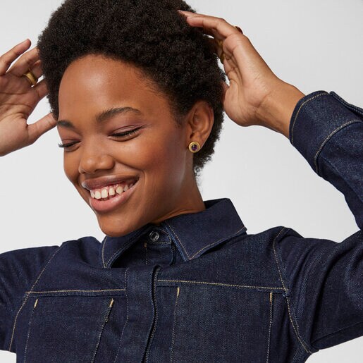 Серьги Nattfall из вермеля с аметистом