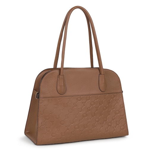 City T Script de piel en marrón