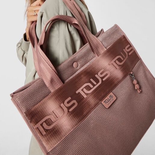 Большая розовая сумка-shopping Ina TOUS