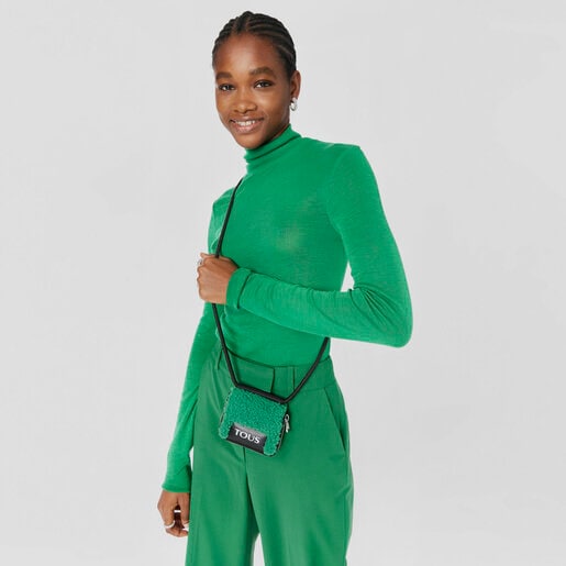 ארנק מטבעות נתלה TOUS Empire Fur בצבע ירוק