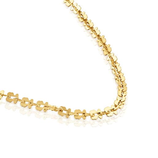 Short gold-colored steel Necklace with bear motifs TOUS Carrusel