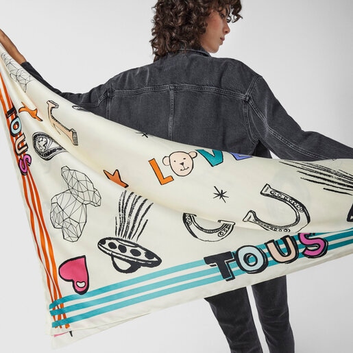 Квадратный разноцветный шарф TOUS Samba