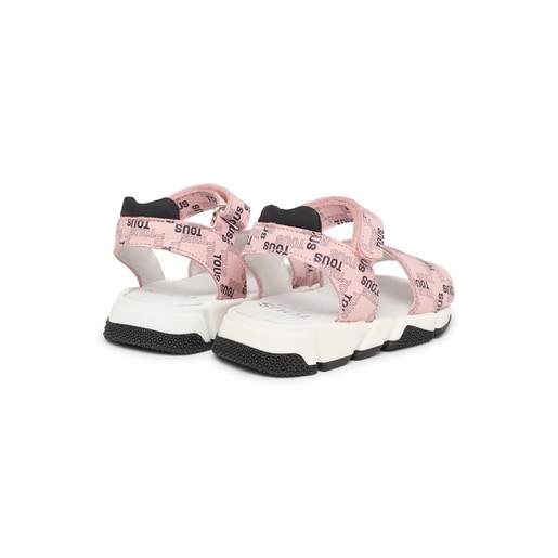 Sandalia deportiva de niña Logo rosa