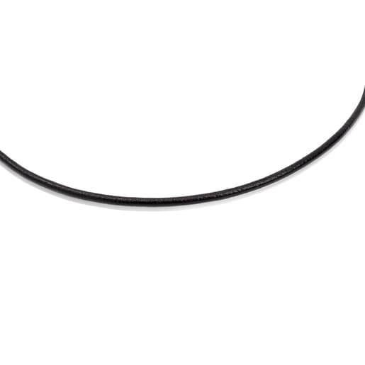 Black leather Choker with silver clasp TOUS Chokers | TOUS