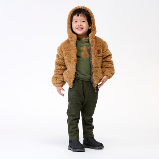 Corduroy coat in Green orange