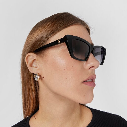 Gafas de sol Square Bear negro con brillantes