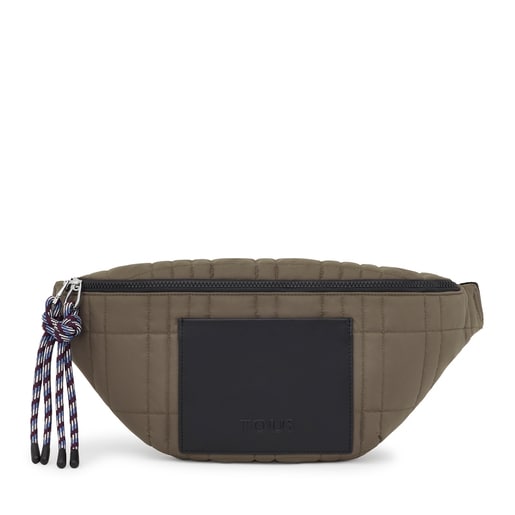 Large khaki-colored TOUS Empire Padded Waist bag