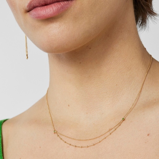 Halskette Cool Joy aus Gold mit Chromdiopsid