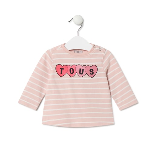 Striped t-shirt in Casual pink