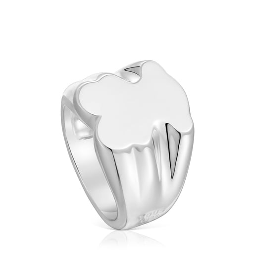 Anillo sello de plata oso 15 mm  Sweet Dolls