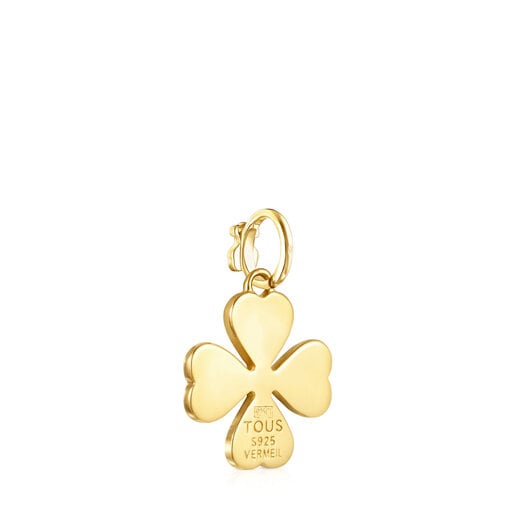 Ciondolo trifoglio TOUS Good Vibes con placcatura in oro 18 kt su argento