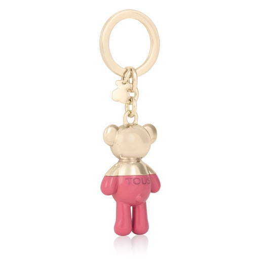 Gold- and pink-colored Teddy Bear Key ring